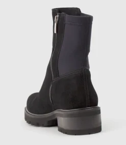 Colette Ankle Boot With Micro Stretch Back In Black Suede