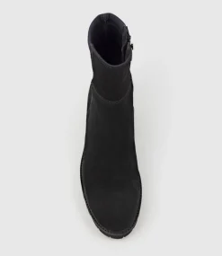 Colette Ankle Boot With Micro Stretch Back In Black Suede