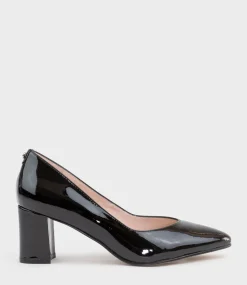 Cordelia60 Pointed Block Heel Pump In Black Patent