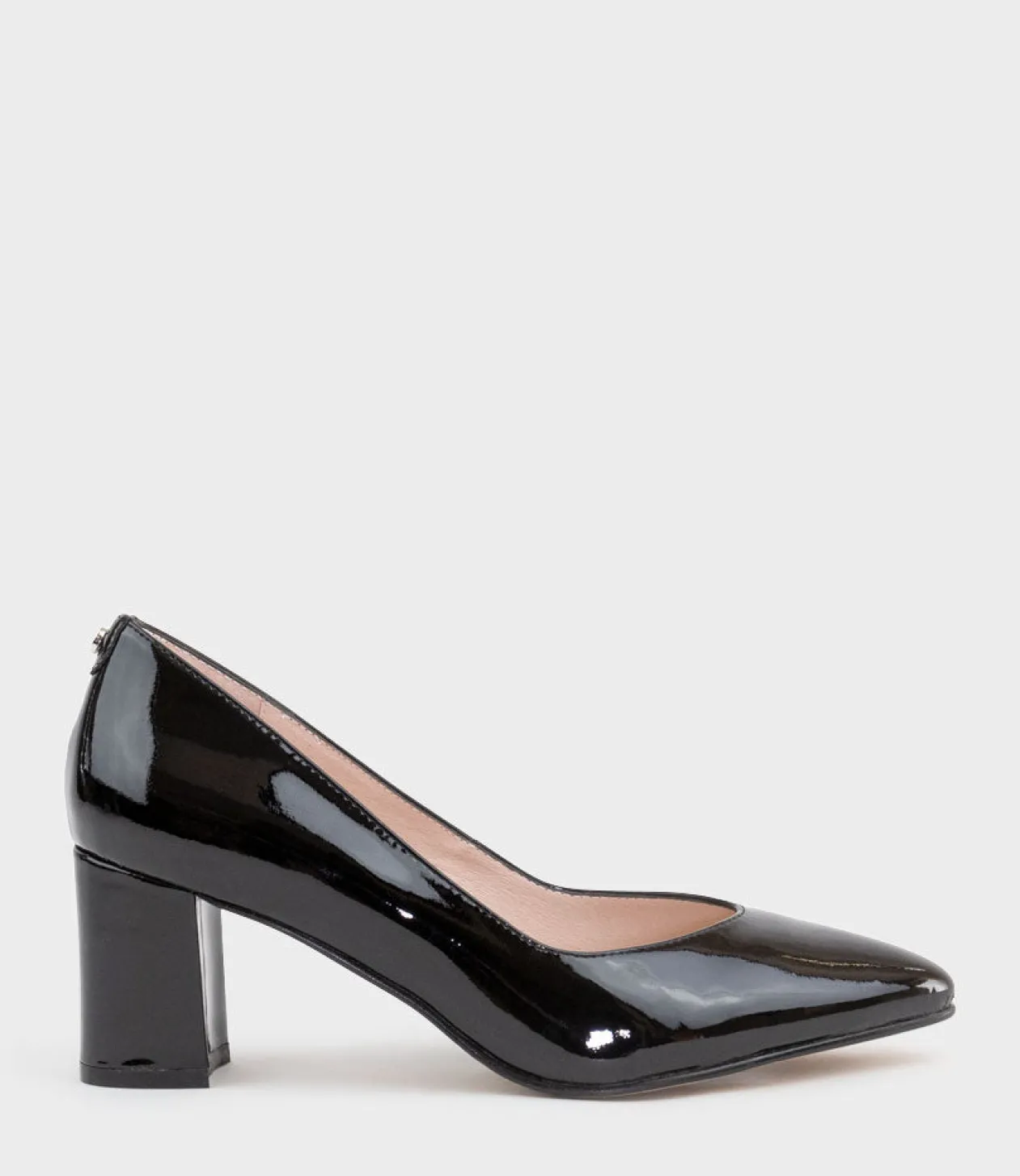 Cordelia60 Pointed Block Heel Pump In Black Patent