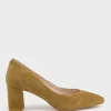 Cordelia60 Pointed Block Heel Pump In Camel Suede