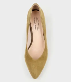 Cordelia60 Pointed Block Heel Pump In Camel Suede