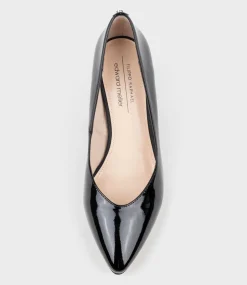 Cordelia60 Pointed Block Heel Pump In Black Patent