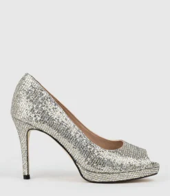 Corine95 Peeptoe Pump In Silver
