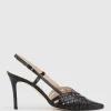 Dahlia100 Posted Slingback Pump In Black