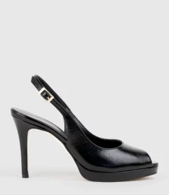 Dalina100 Slingback Platform Pump In Black Patent