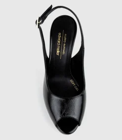 Dalina100 Slingback Platform Pump In Black Patent