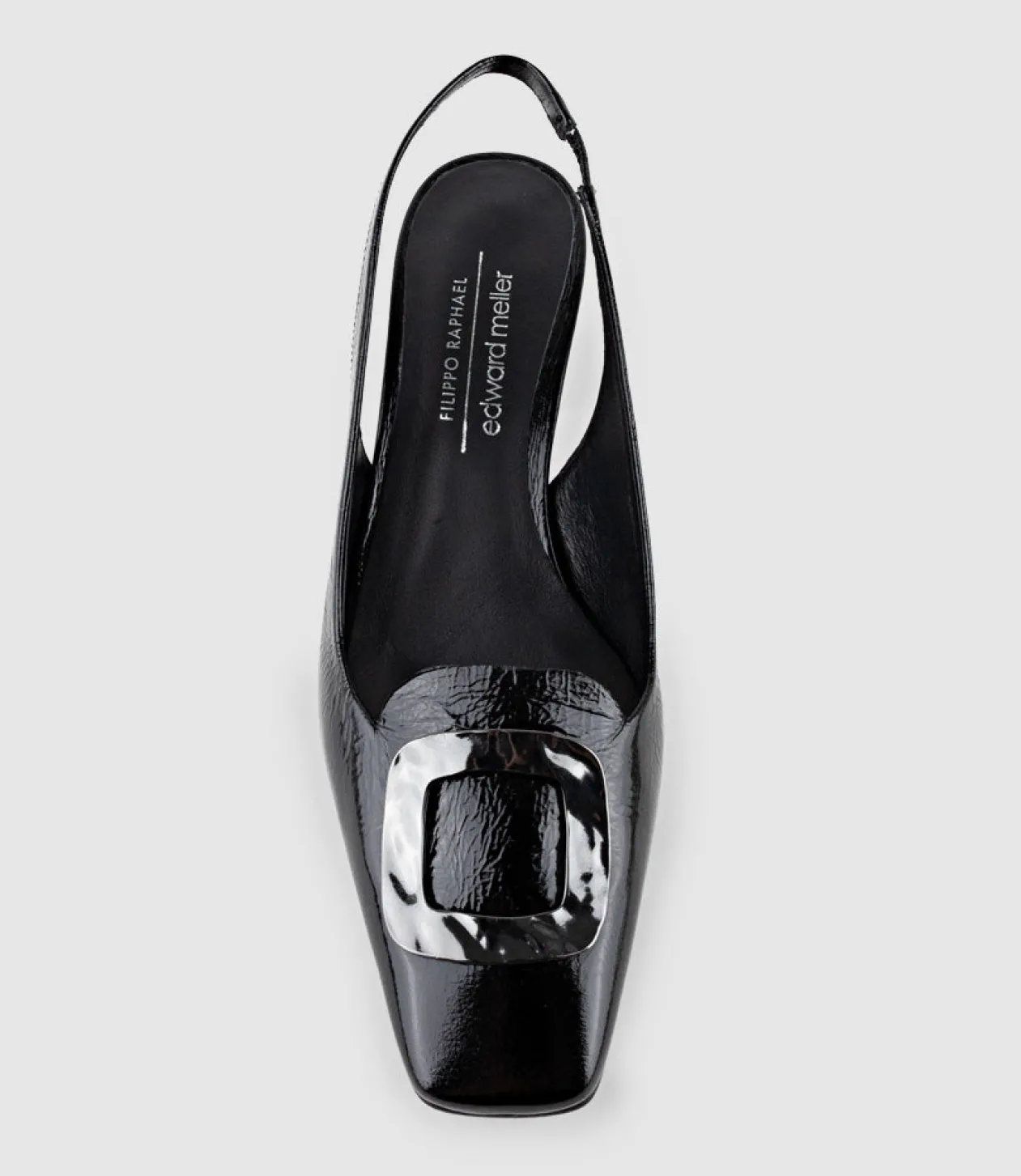 Dania55 Albert Throat Slingback Pump In Black Crinkle