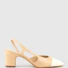Danica75 Cap Toe Dorsay Slingback Pump In Beige