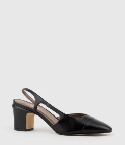 Danica75 Cap Toe Dorsay Slingback Pump In Black