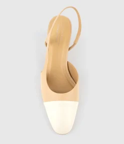 Danica75 Cap Toe Dorsay Slingback Pump In Beige
