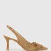 Daphne70 Slingback Pump In Tan Suede