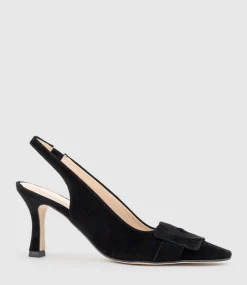 Daphne70 Slingback Pump In Black Suede