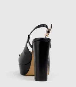 Daria110 Platform Slingback Pump In Black Baby Calf