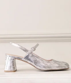 Darla70 Squond Slingback Pump In Silver