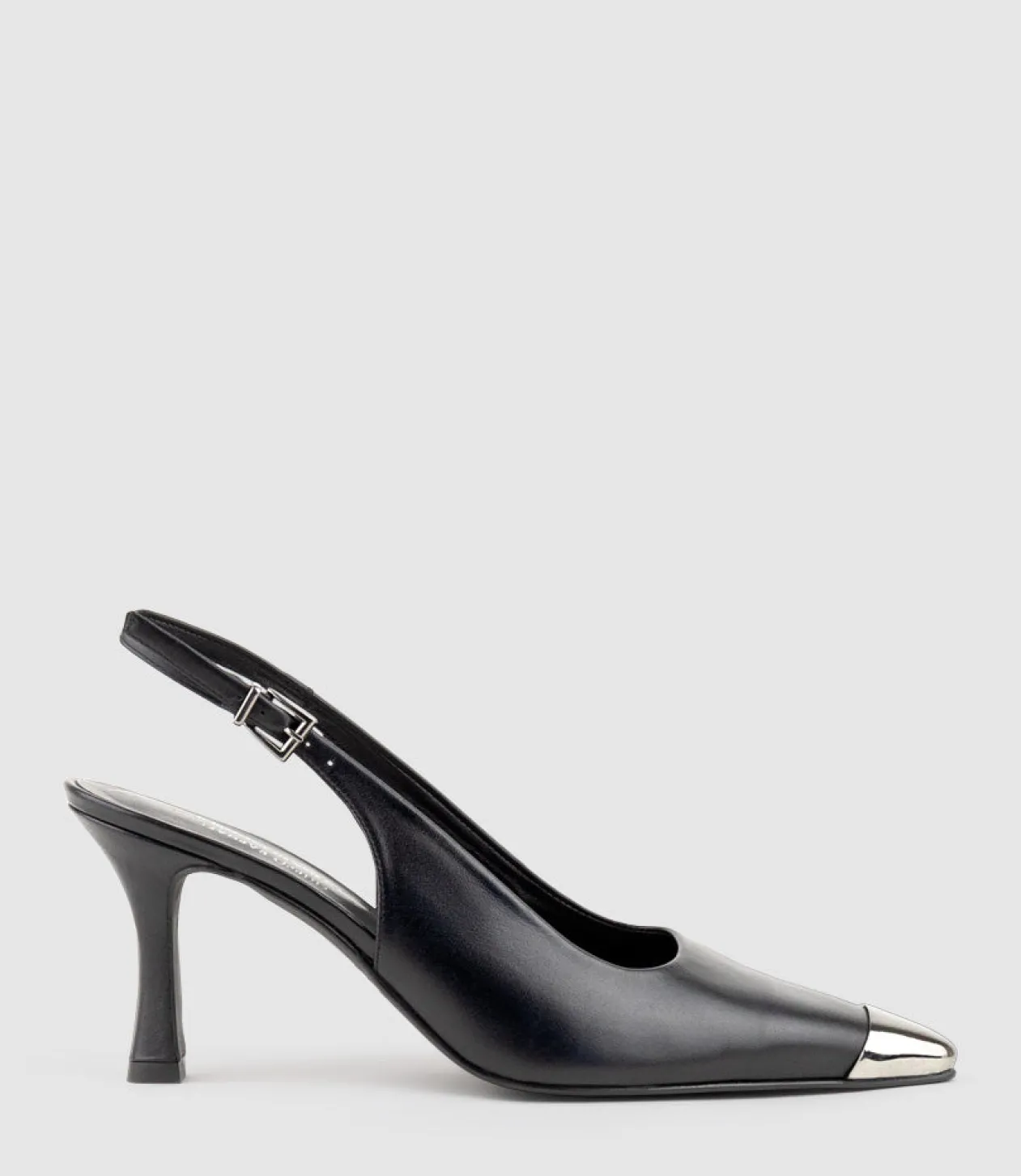 Delina75 Cap Toe Slingback Pump In Black