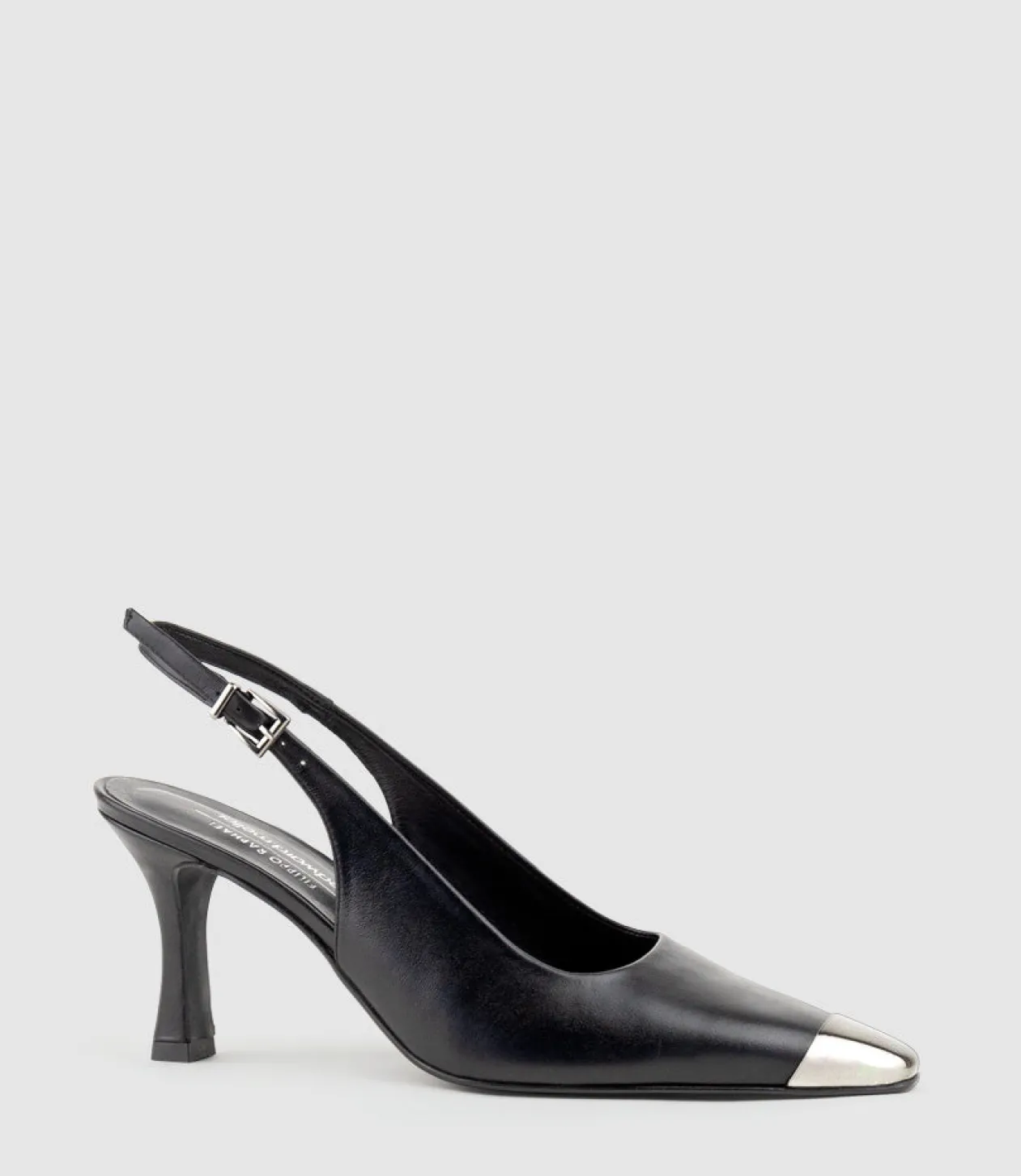 Delina75 Cap Toe Slingback Pump In Black
