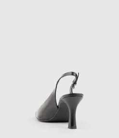 Delina75 Cap Toe Slingback Pump In Black