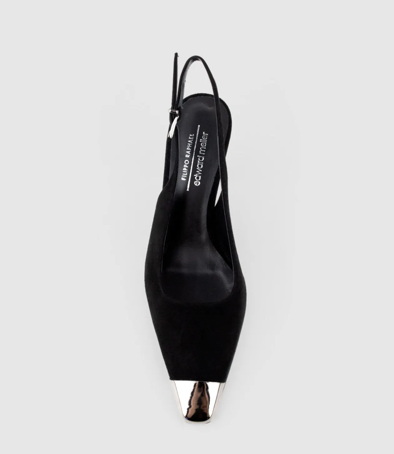 Delina75 Cap Toe Slingback Pump In Black Suede