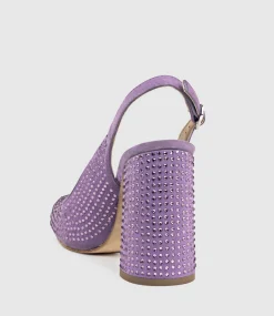 Demi100 Crystal Slingback Pump In Lilac Suede