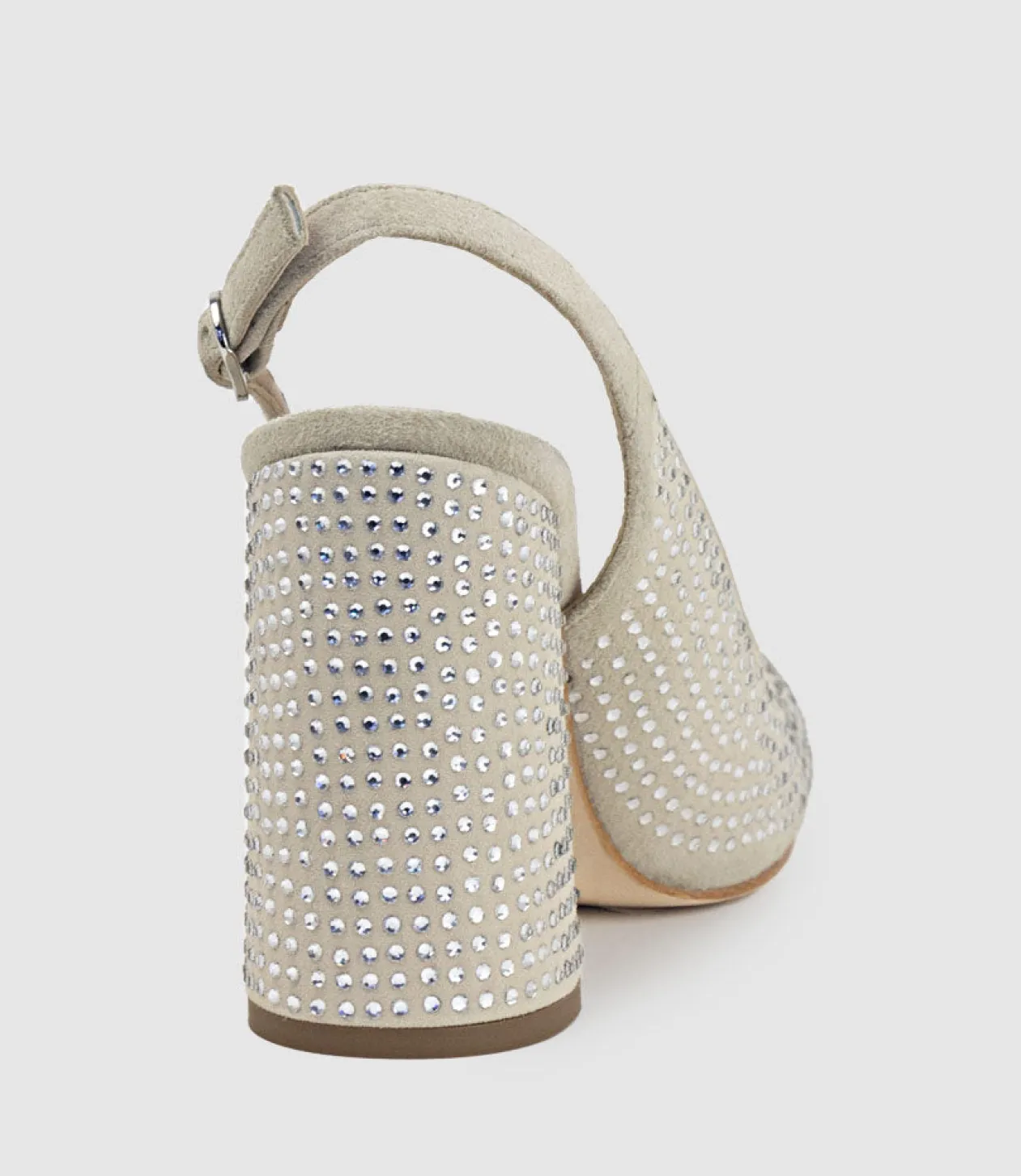 Demi100 Crystal Slingback Pump In Offwhite Suede