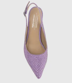 Demi100 Crystal Slingback Pump In Lilac Suede