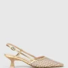 Destellar60 Crystal Mesh Slingback In Platino
