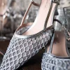 Destellar60 Crystal Mesh Slingback In Silver