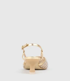 Destellar60 Crystal Mesh Slingback In Platino