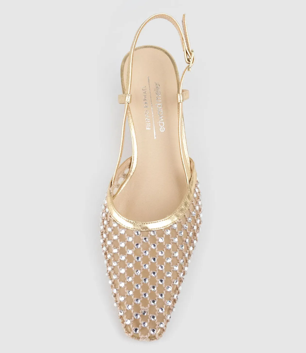 Destellar60 Crystal Mesh Slingback In Platino