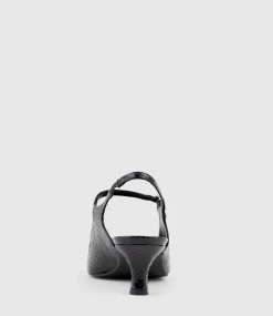 Devina60 Mary Jane Slingback Pump In Black Reptile
