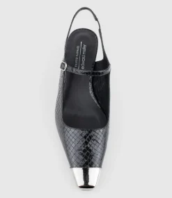 Devina60 Mary Jane Slingback Pump In Black Reptile