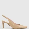Diana75 Slingback Pump In Nude Patent