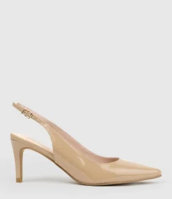 Diana75 Slingback Pump In Nude Patent