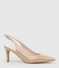 Diana75 Slingback Pump In Nude Patent