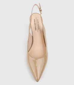 Diana75 Slingback Pump In Nude Patent