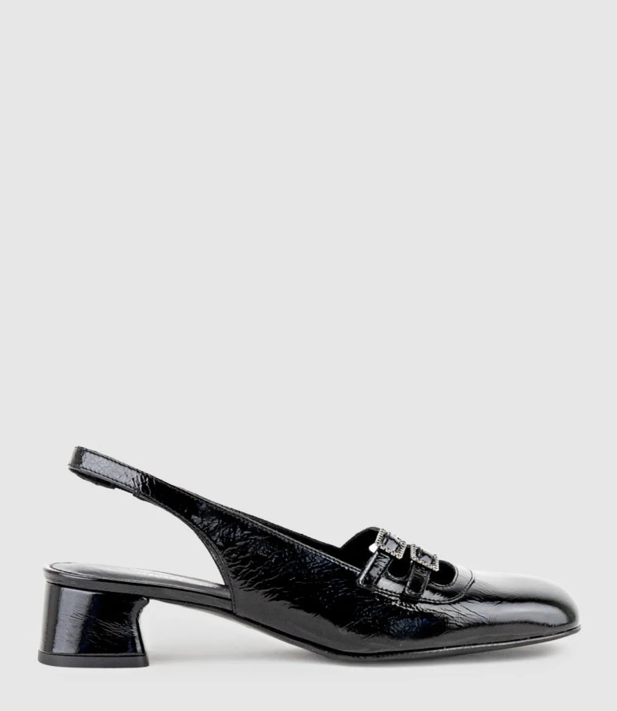 Dorit35 Squond Slingback Pump In Black Crinkle