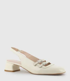 Dorit35 Squond Slingback Pump In Offwhite Crinkle
