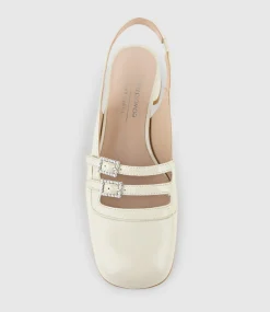 Dorit35 Squond Slingback Pump In Offwhite Crinkle