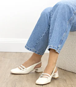 Dorit35 Squond Slingback Pump In Offwhite Crinkle