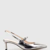 Dove55 Slingback With Strap In Pewter High Shine