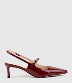Dove55 Slingback With Strap In Ruby Patent