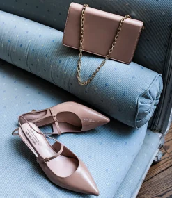 Dove55 Slingback With Strap In Nude Patent