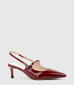 Dove55 Slingback With Strap In Ruby Patent
