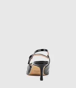 Dove55 Slingback With Strap In Black Patent