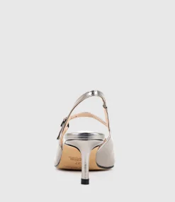 Dove55 Slingback With Strap In Pewter High Shine