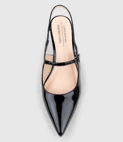 Dove55 Slingback With Strap In Black Patent