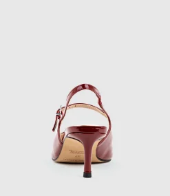 Dove55 Slingback With Strap In Ruby Patent