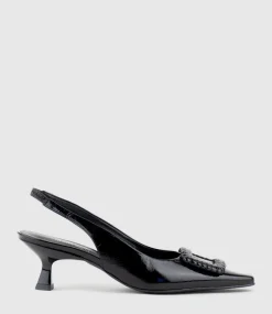 Dulce60 Slingback Pump With Buckle In Black Crinkle