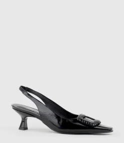 Dulce60 Slingback Pump With Buckle In Black Crinkle